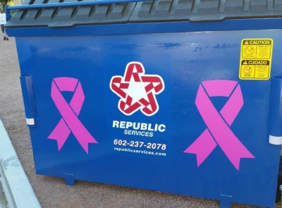 Republic Services - Pink Ribbons - National Garbage Man Day